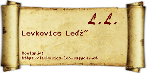 Levkovics Leó névjegykártya